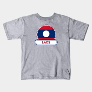 Laos Country Badge - Laos Flag Kids T-Shirt